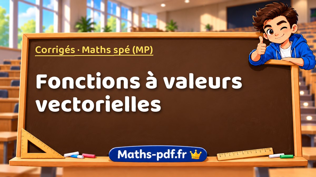 Fonctions à valeurs vectorielles – Corrigés en Maths spé (MP) sur Maths-pdf.fr