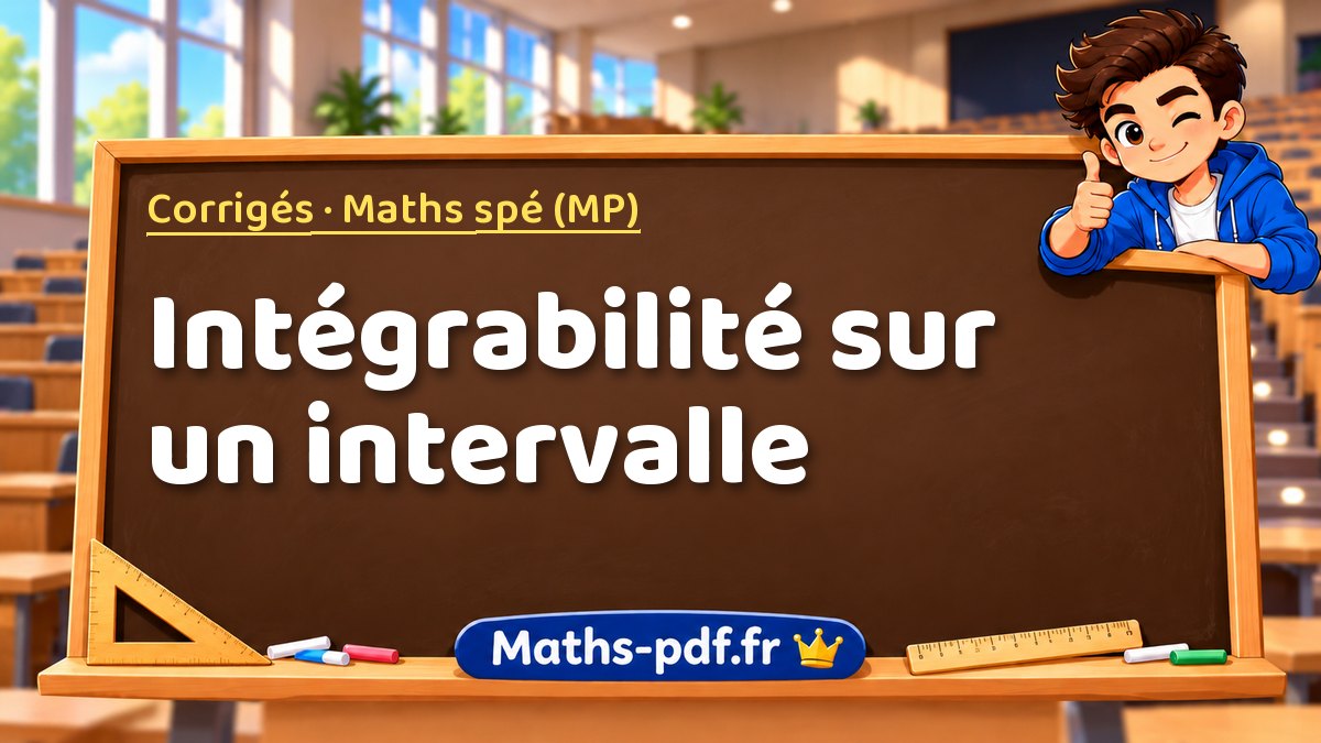 Intégrabilité sur un intervalle – Corrigés en Maths spé (MP) sur Maths-pdf.fr