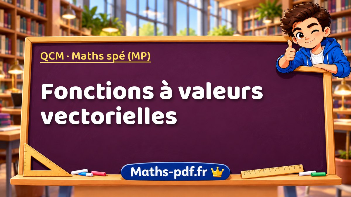 Fonctions à valeurs vectorielles – QCM en Maths spé (MP) sur Maths-pdf.fr