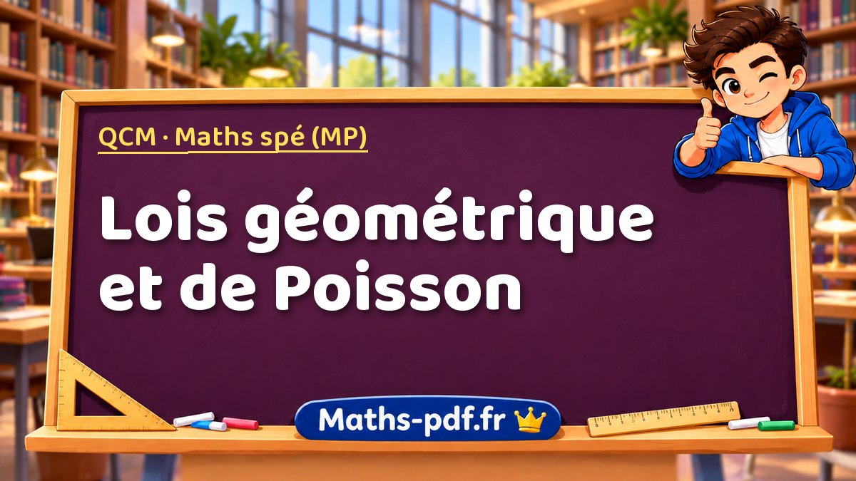 Lois géométrique et de Poisson – QCM en Maths spé (MP) sur Maths-pdf.fr