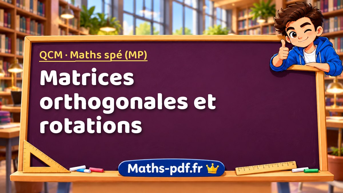 Matrices orthogonales et rotations – QCM en Maths spé (MP) sur Maths-pdf.fr