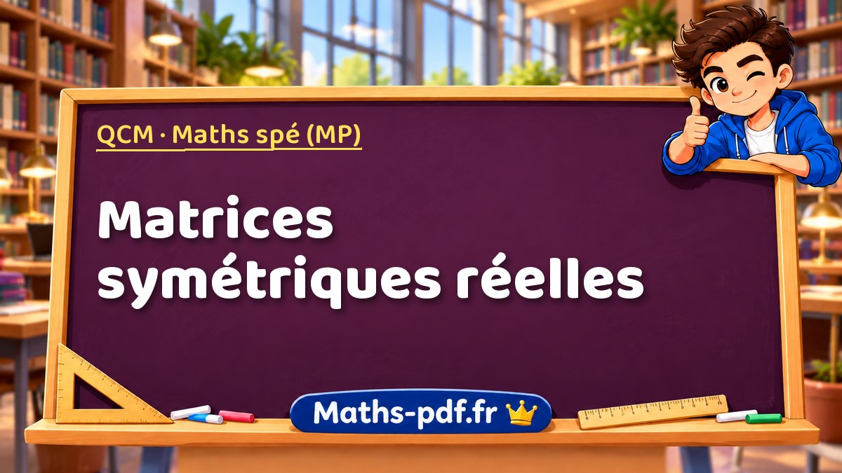Matrices symétriques réelles – QCM en Maths spé (MP) sur Maths-pdf.fr
