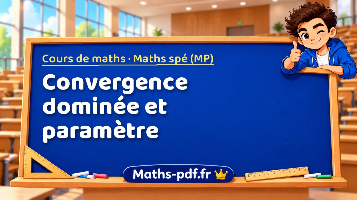 Convergence dominée et paramètre – Cours de maths en Maths spé (MP) sur Maths-pdf.fr