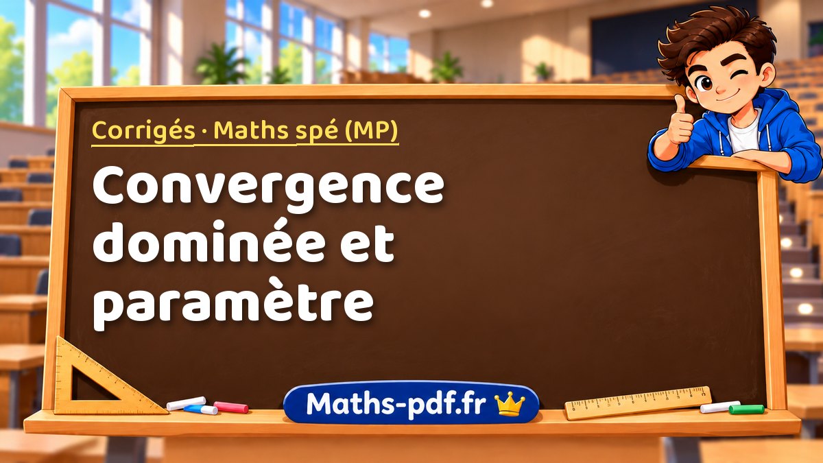 Convergence dominée et paramètre – Corrigés en Maths spé (MP) sur Maths-pdf.fr