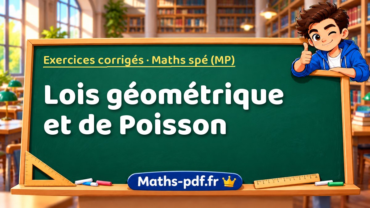 Lois géométrique et de Poisson – Exercices corrigés en Maths spé (MP) sur Maths-pdf.fr
