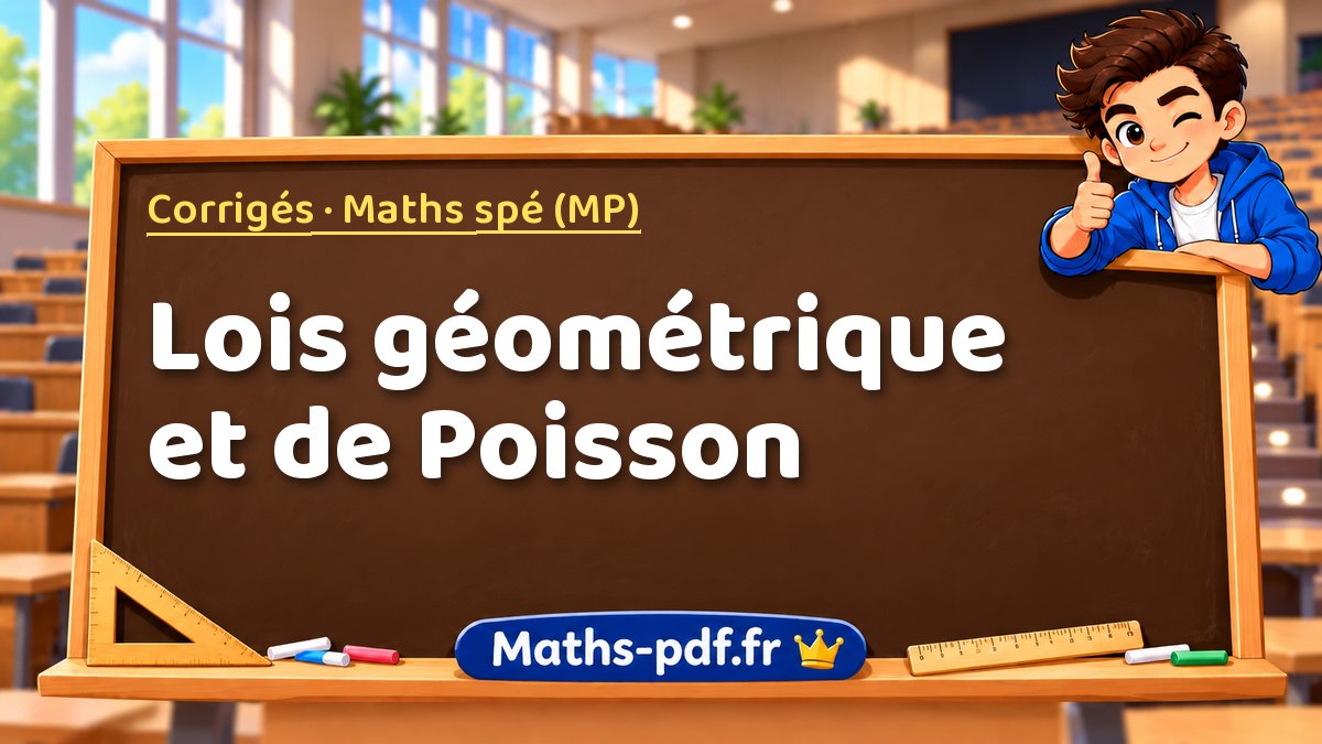 Lois géométrique et de Poisson – Corrigés en Maths spé (MP) sur Maths-pdf.fr