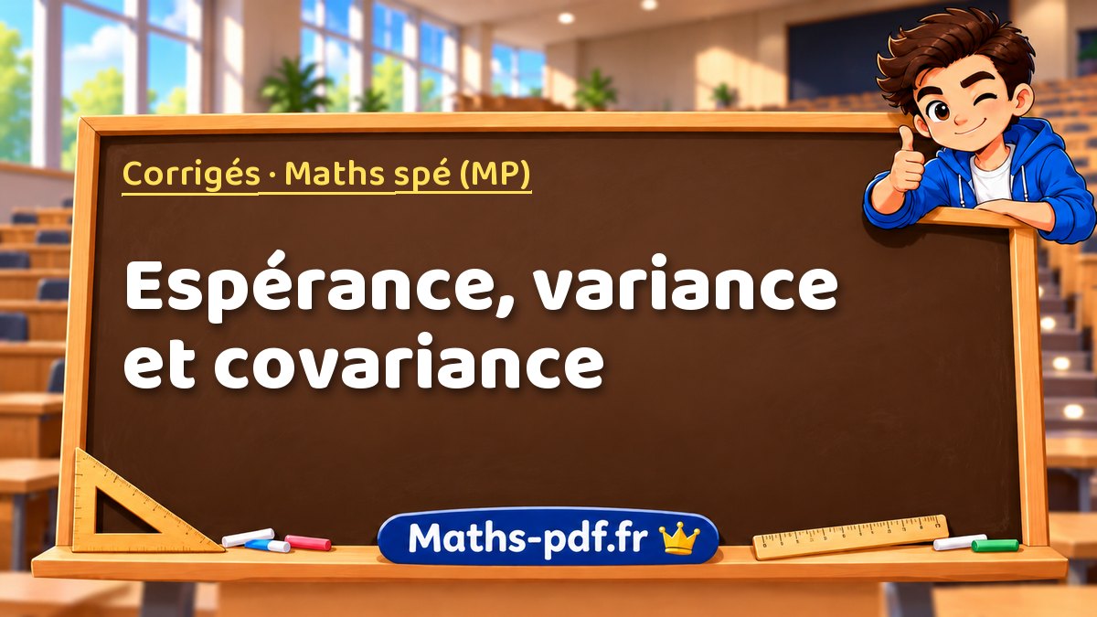 Espérance, variance et covariance – Corrigés en Maths spé (MP) sur Maths-pdf.fr