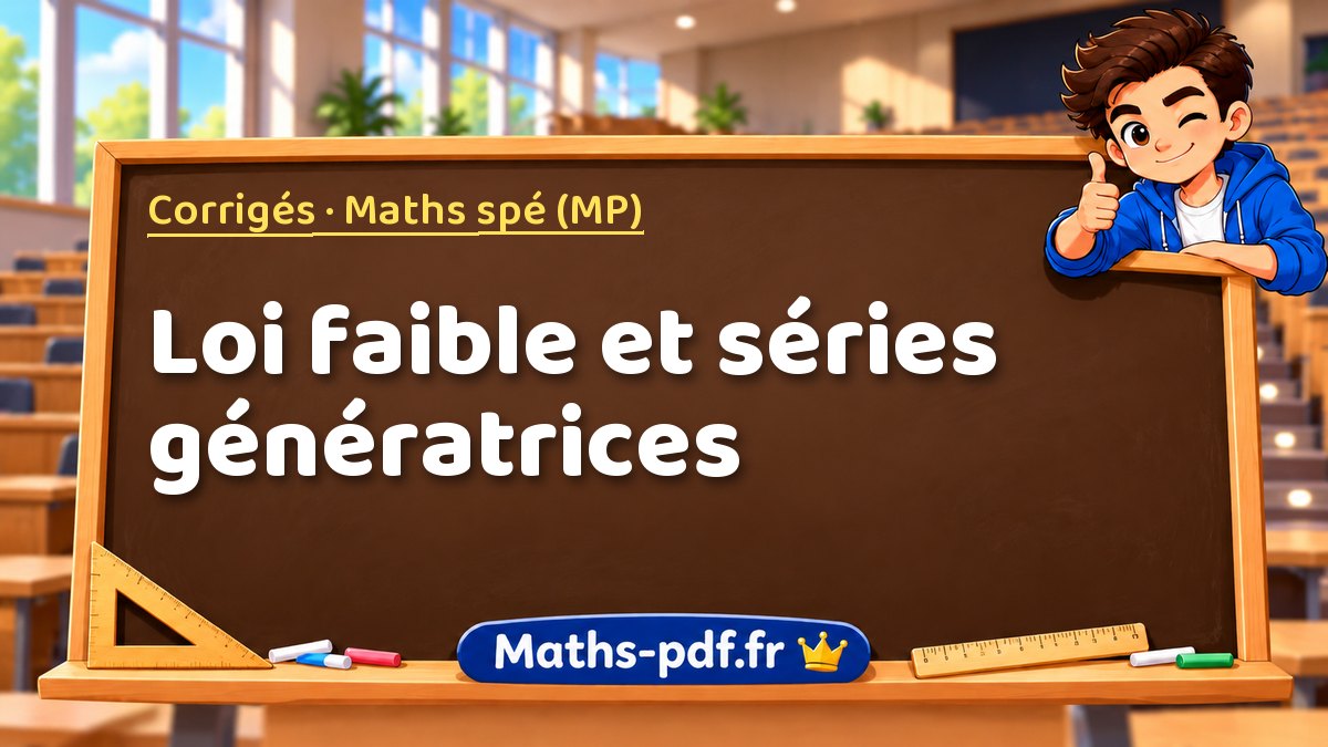 Loi faible et séries génératrices – Corrigés en Maths spé (MP) sur Maths-pdf.fr