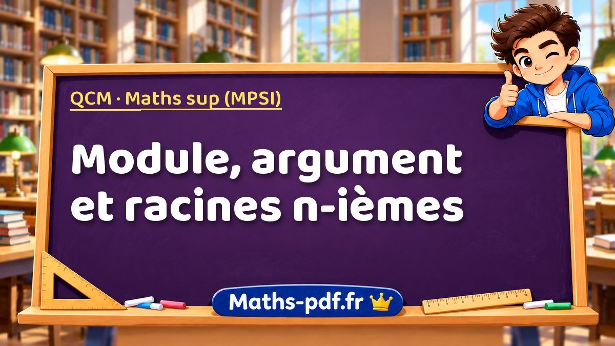 Module, argument et racines n-ièmes – QCM en Maths sup (MPSI) sur Maths-pdf.fr