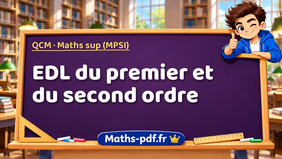 EDL du premier et du second ordre – QCM en Maths sup (MPSI) sur Maths-pdf.fr