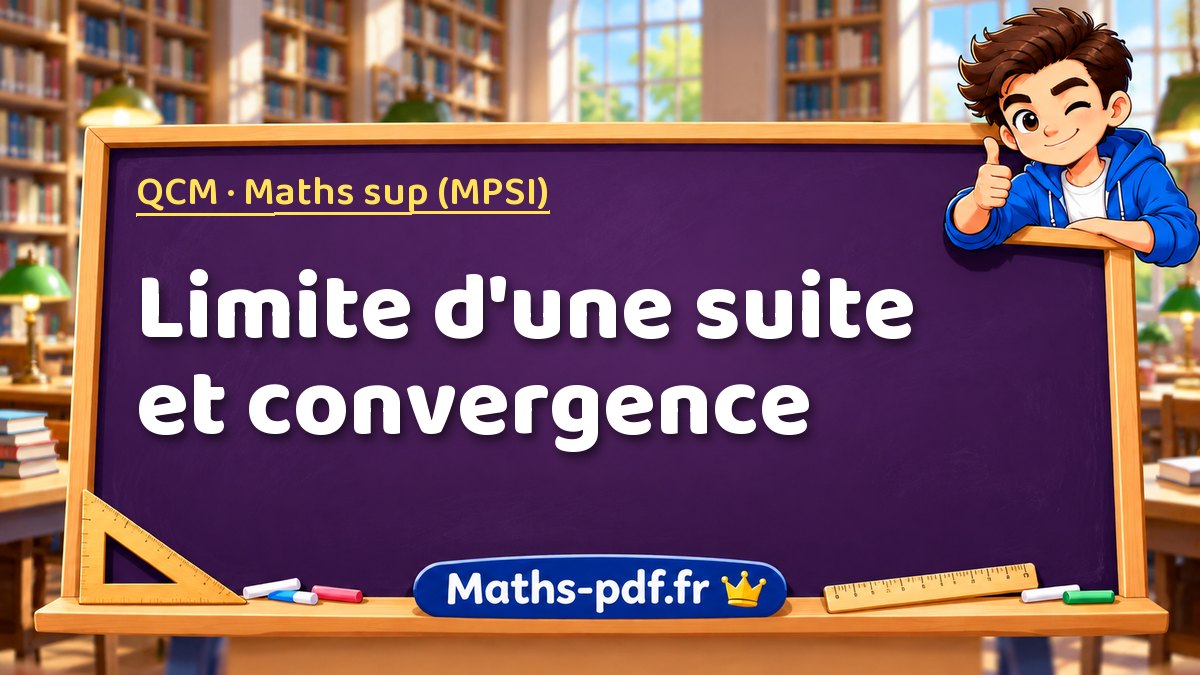 Limite d'une suite et convergence – QCM en Maths sup (MPSI) sur Maths-pdf.fr