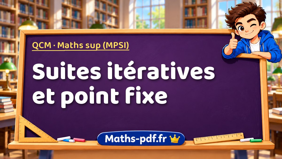 Suites itératives et point fixe – QCM en Maths sup (MPSI) sur Maths-pdf.fr