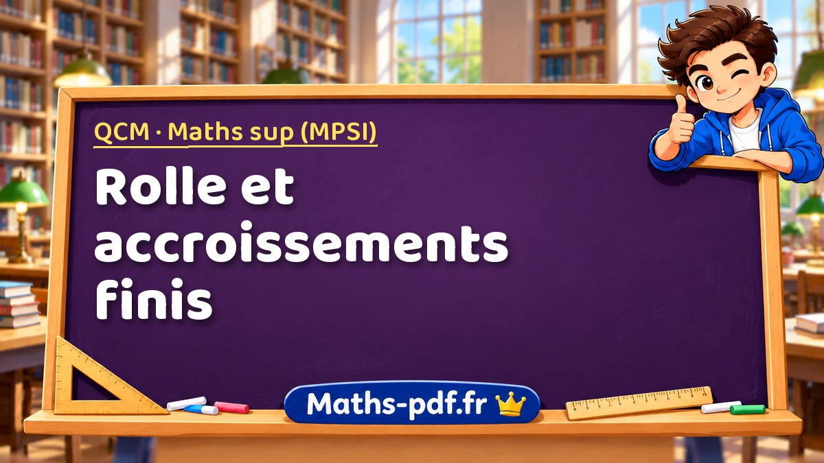 Rolle et accroissements finis – QCM en Maths sup (MPSI) sur Maths-pdf.fr