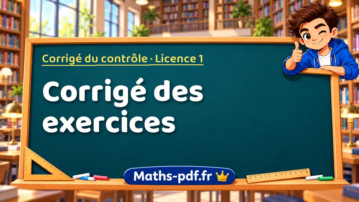 Corrigé des exercices – Corrigé du contrôle en Licence 1 sur Maths-pdf.fr