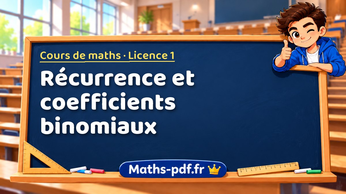 Récurrence et coefficients binomiaux – Cours de maths en Licence 1 sur Maths-pdf.fr