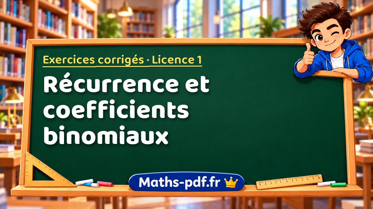 Récurrence et coefficients binomiaux – Exercices corrigés en Licence 1 sur Maths-pdf.fr