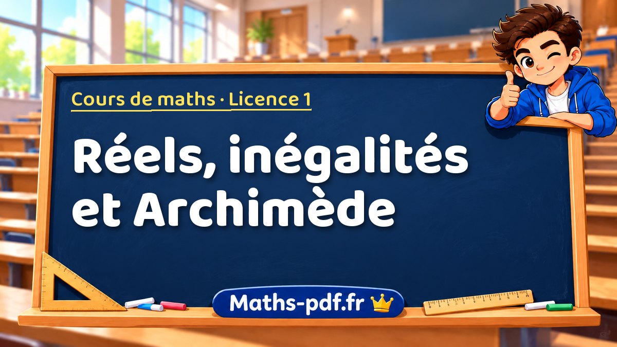 Réels, inégalités et Archimède – Cours de maths en Licence 1 sur Maths-pdf.fr