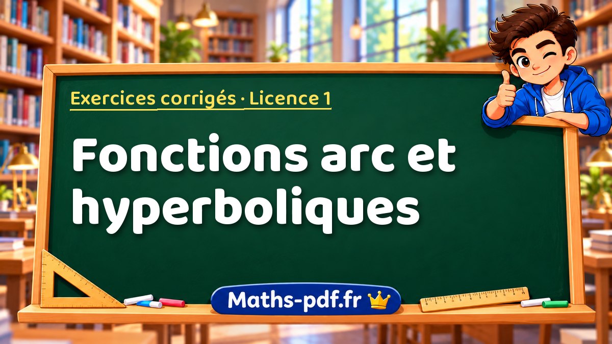 Fonctions arc et hyperboliques – Exercices corrigés en Licence 1 sur Maths-pdf.fr
