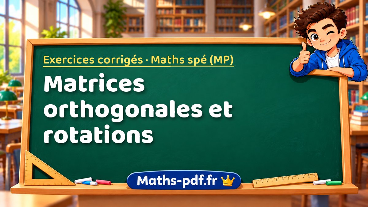 Matrices orthogonales et rotations – Exercices corrigés en Maths spé (MP) sur Maths-pdf.fr