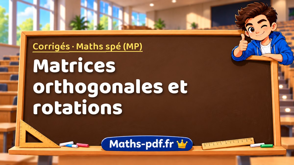 Matrices orthogonales et rotations – Corrigés en Maths spé (MP) sur Maths-pdf.fr