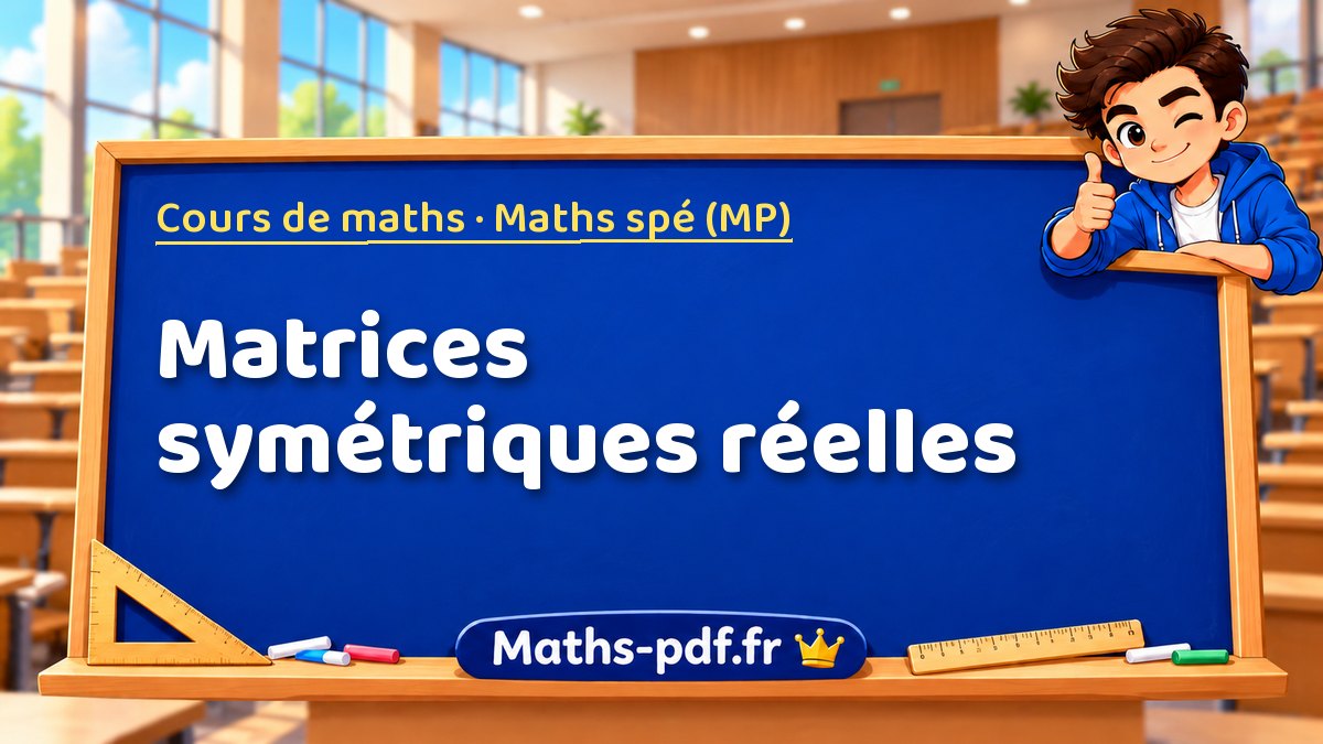 Matrices symétriques réelles – Cours de maths en Maths spé (MP) sur Maths-pdf.fr