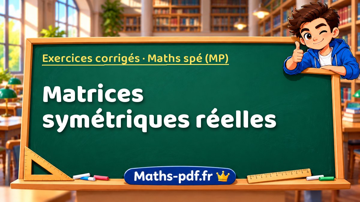 Matrices symétriques réelles – Exercices corrigés en Maths spé (MP) sur Maths-pdf.fr