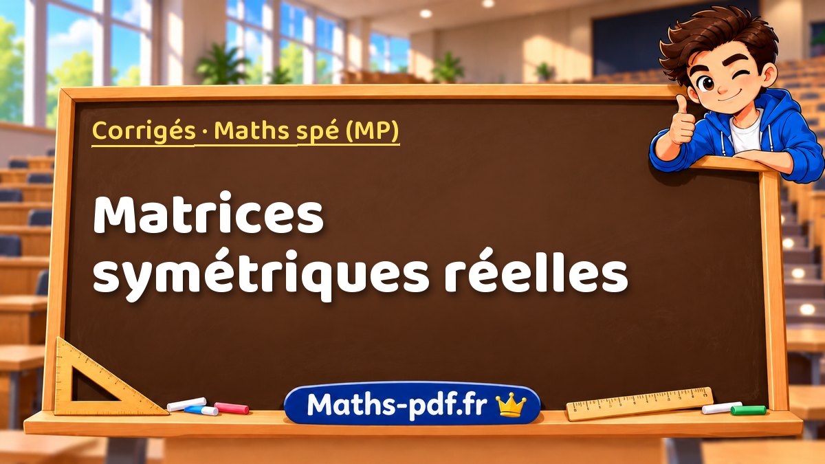 Matrices symétriques réelles – Corrigés en Maths spé (MP) sur Maths-pdf.fr