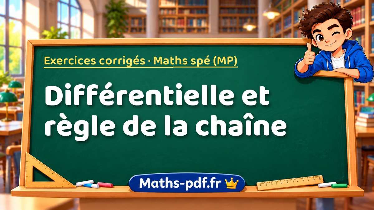 Différentielle et règle de la chaîne – Exercices corrigés en Maths spé (MP) sur Maths-pdf.fr