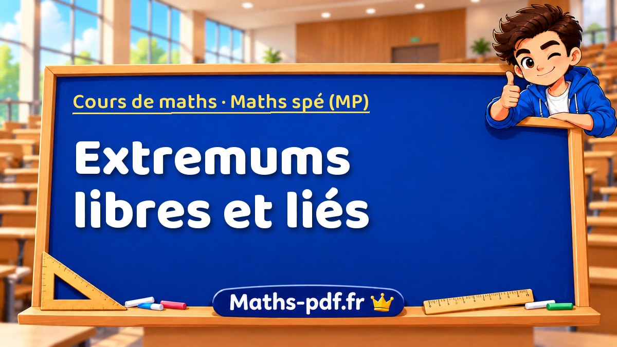 Extremums libres et liés – Cours de maths en Maths spé (MP) sur Maths-pdf.fr