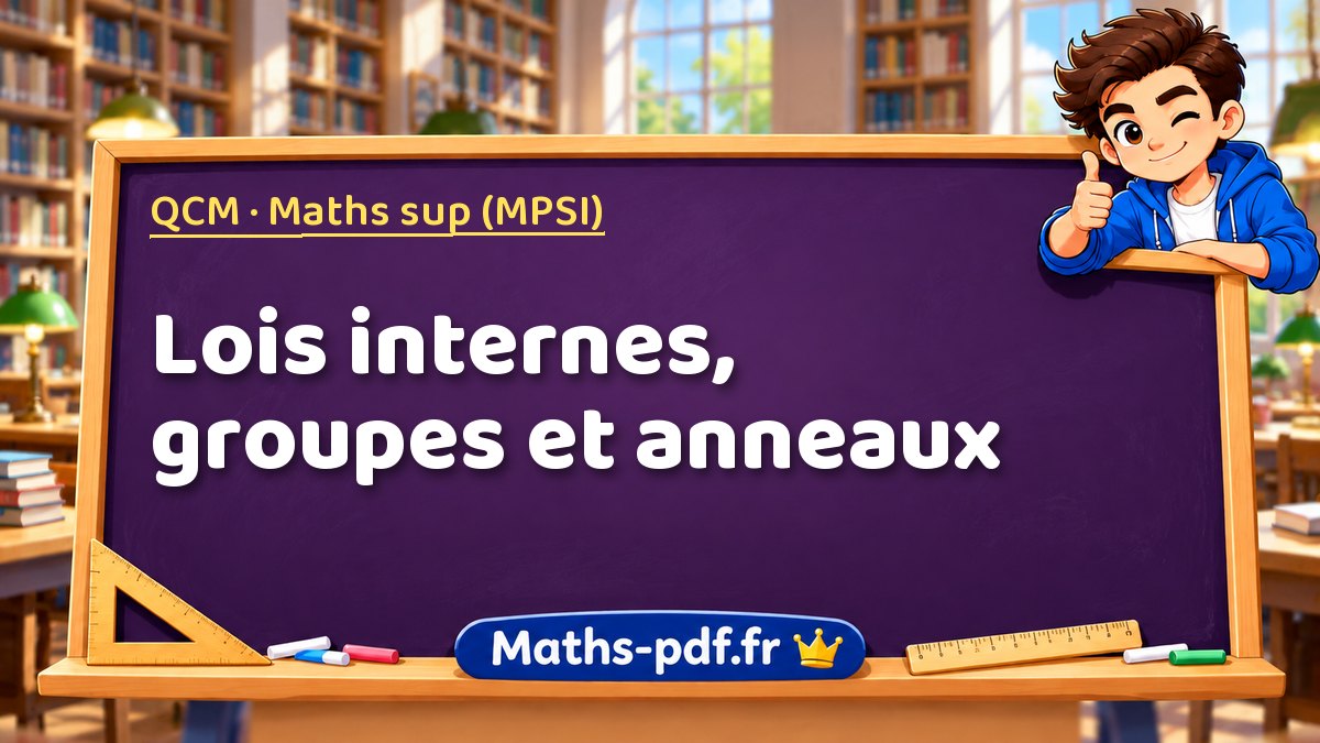 Lois internes, groupes et anneaux – QCM en Maths sup (MPSI) sur Maths-pdf.fr