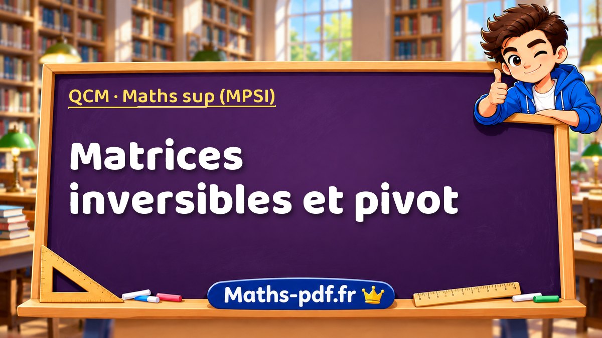 Matrices inversibles et pivot – QCM en Maths sup (MPSI) sur Maths-pdf.fr