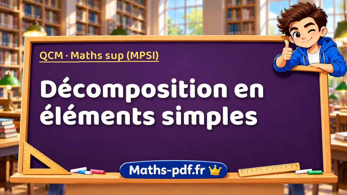 Décomposition en éléments simples – QCM en Maths sup (MPSI) sur Maths-pdf.fr