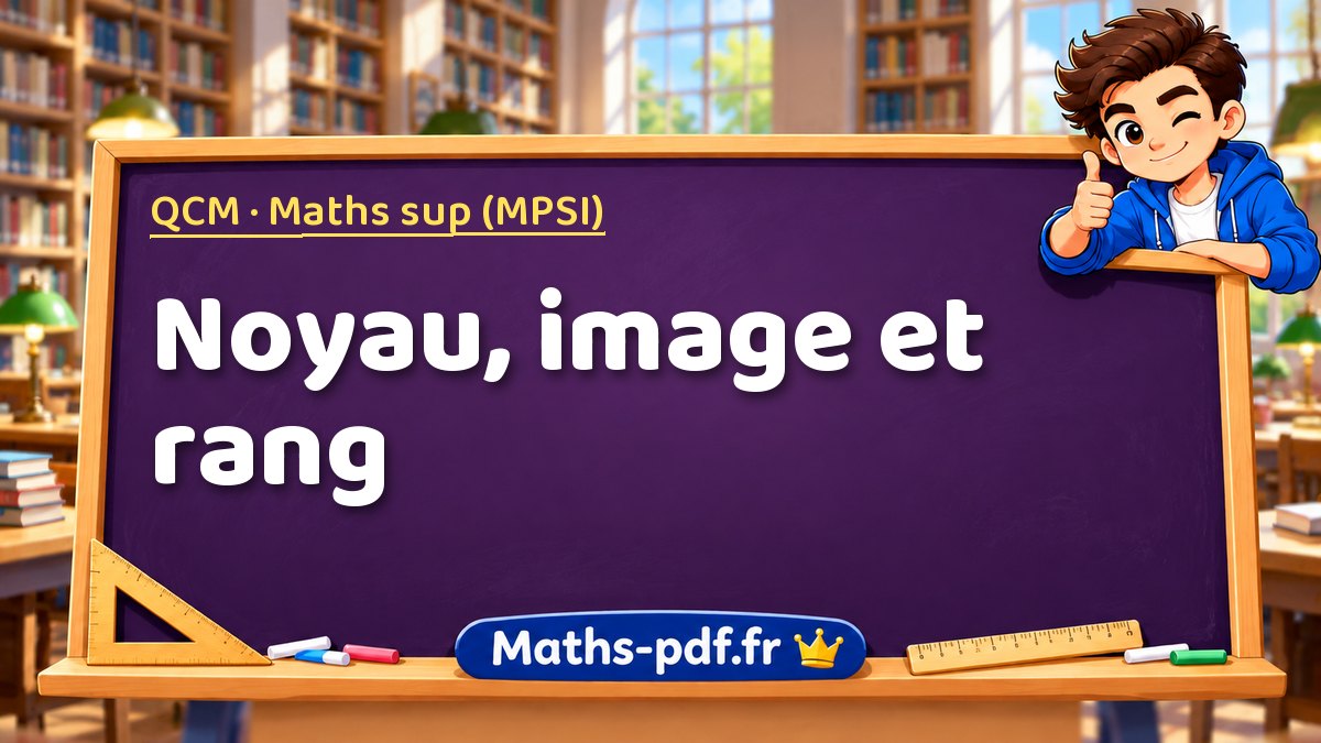 Noyau, image et rang – QCM en Maths sup (MPSI) sur Maths-pdf.fr