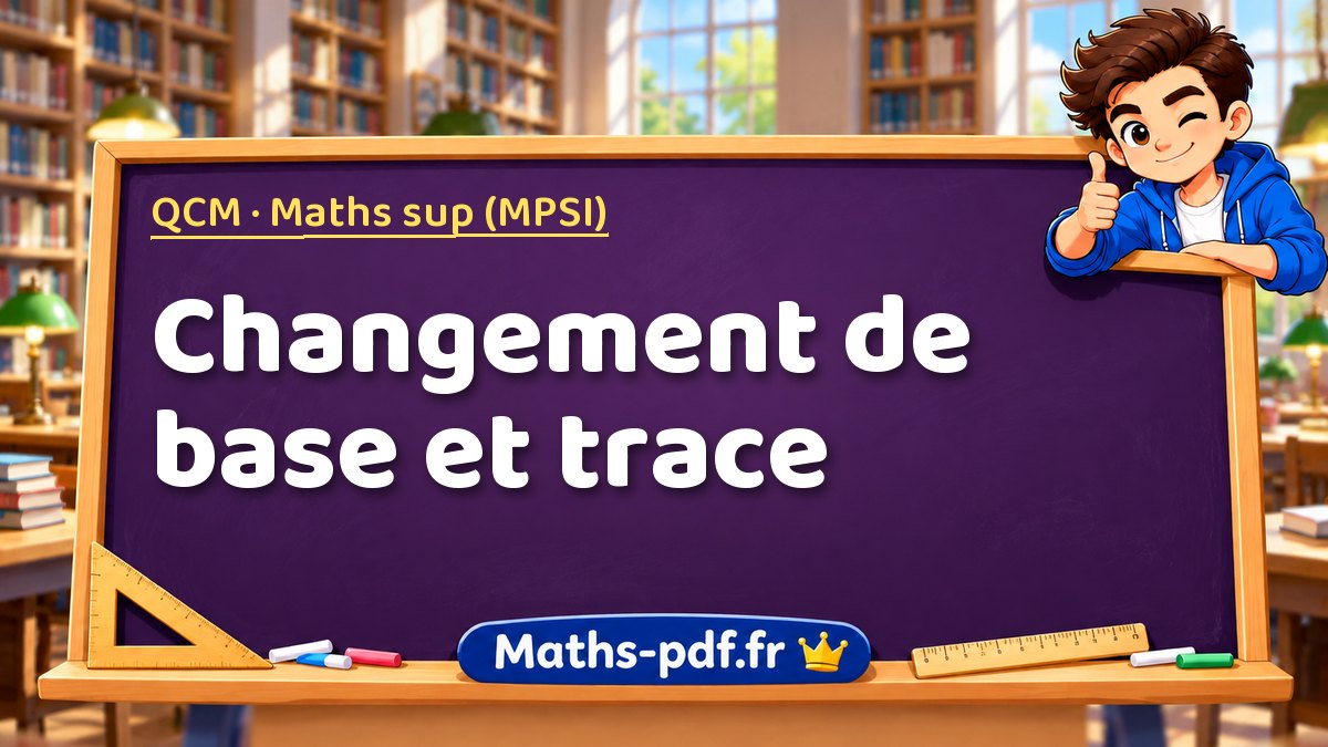 Changement de base et trace – QCM en Maths sup (MPSI) sur Maths-pdf.fr