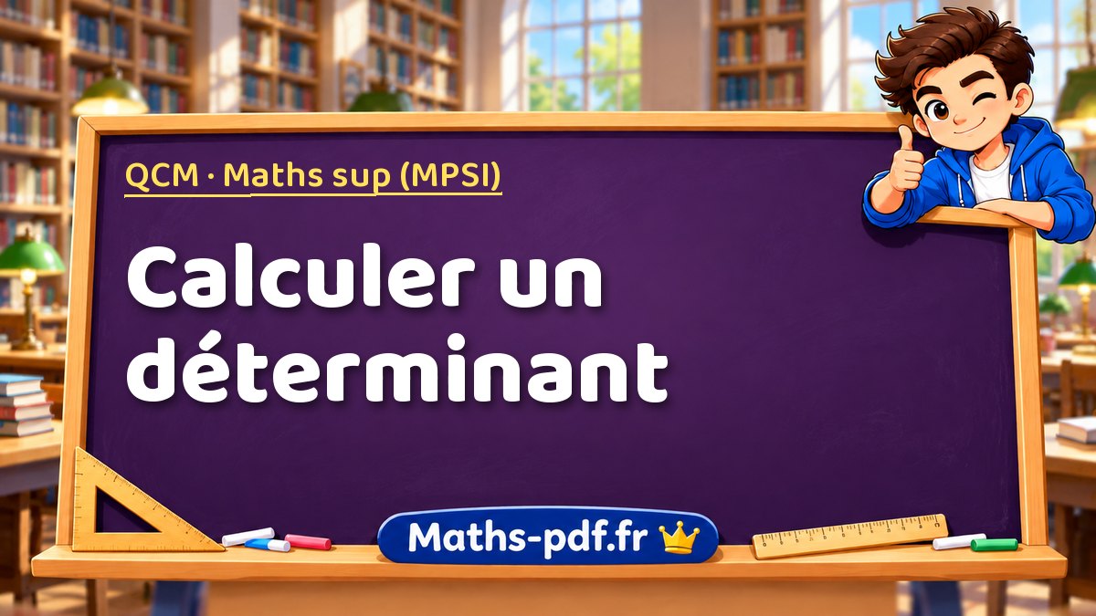 Calculer un déterminant – QCM en Maths sup (MPSI) sur Maths-pdf.fr