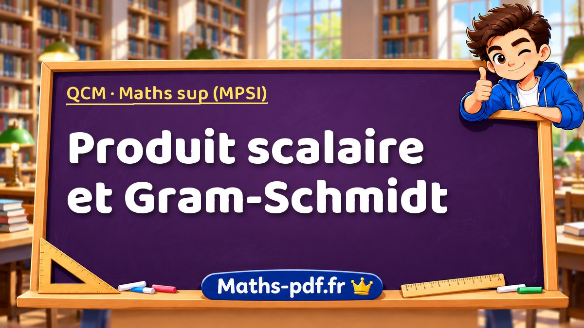 Produit scalaire et Gram-Schmidt – QCM en Maths sup (MPSI) sur Maths-pdf.fr
