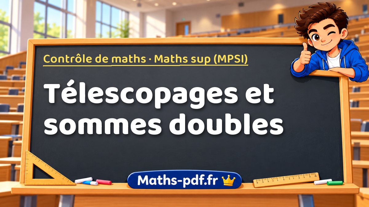 Télescopages et sommes doubles – Contrôle de maths en Maths sup (MPSI) sur Maths-pdf.fr