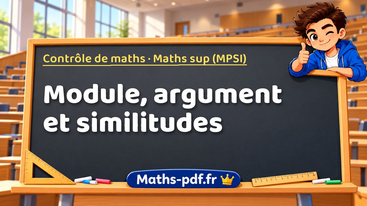 Module, argument et similitudes – Contrôle de maths en Maths sup (MPSI) sur Maths-pdf.fr