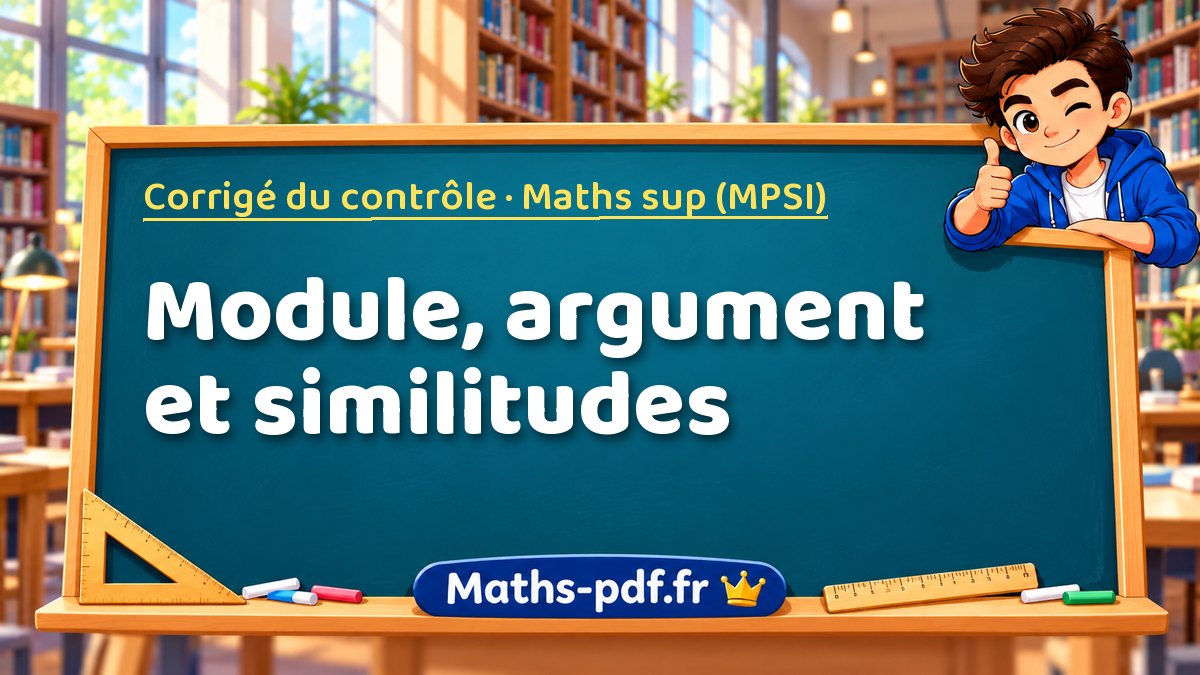 Module, argument et similitudes – Corrigé du contrôle en Maths sup (MPSI) sur Maths-pdf.fr