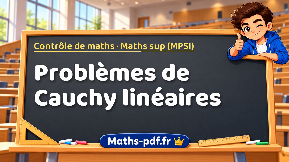 Problèmes de Cauchy linéaires – Contrôle de maths en Maths sup (MPSI) sur Maths-pdf.fr