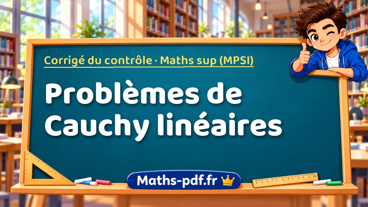 Problèmes de Cauchy linéaires – Corrigé du contrôle en Maths sup (MPSI) sur Maths-pdf.fr