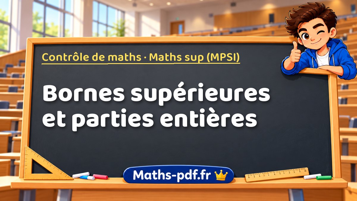 Bornes supérieures et parties entières – Contrôle de maths en Maths sup (MPSI) sur Maths-pdf.fr