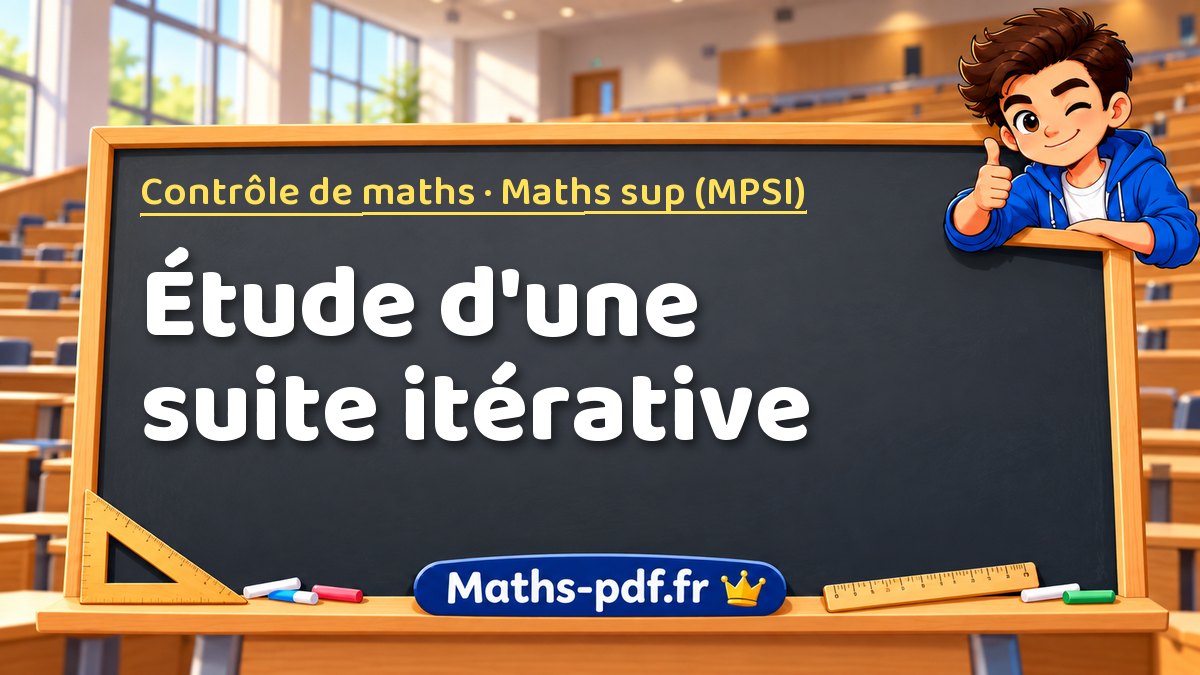 Étude d'une suite itérative – Contrôle de maths en Maths sup (MPSI) sur Maths-pdf.fr