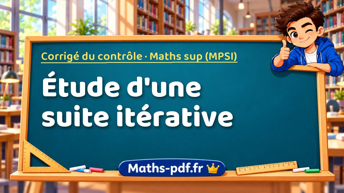 Étude d'une suite itérative – Corrigé du contrôle en Maths sup (MPSI) sur Maths-pdf.fr