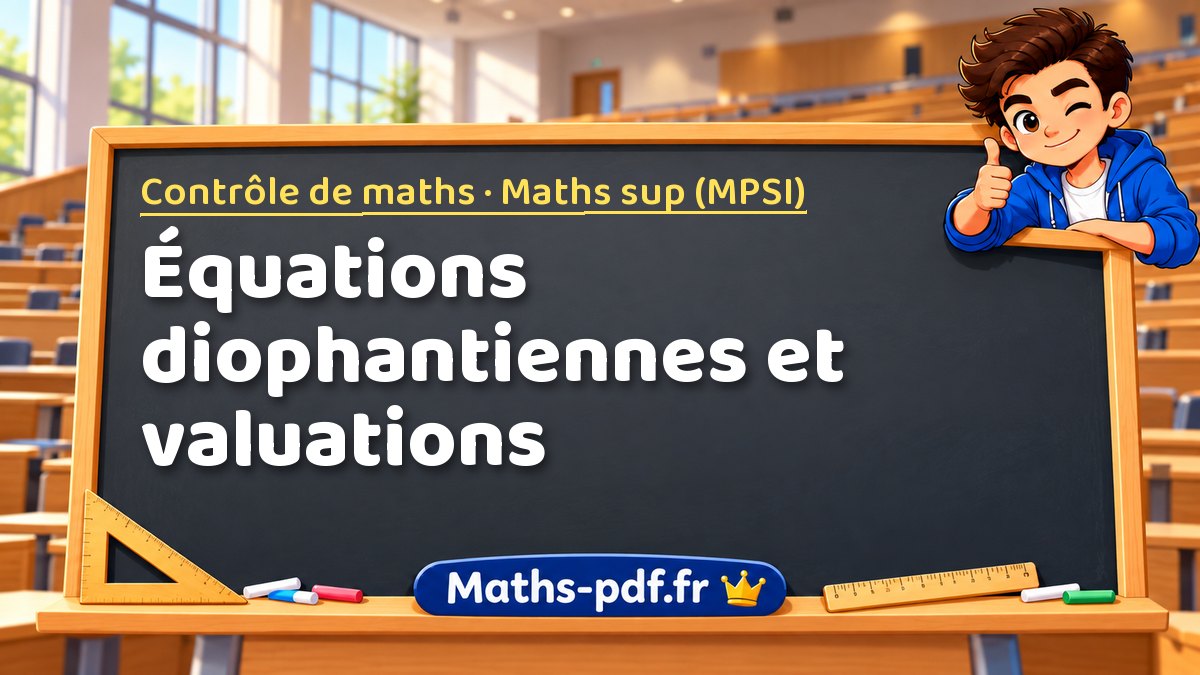 Équations diophantiennes et valuations – Contrôle de maths en Maths sup (MPSI) sur Maths-pdf.fr
