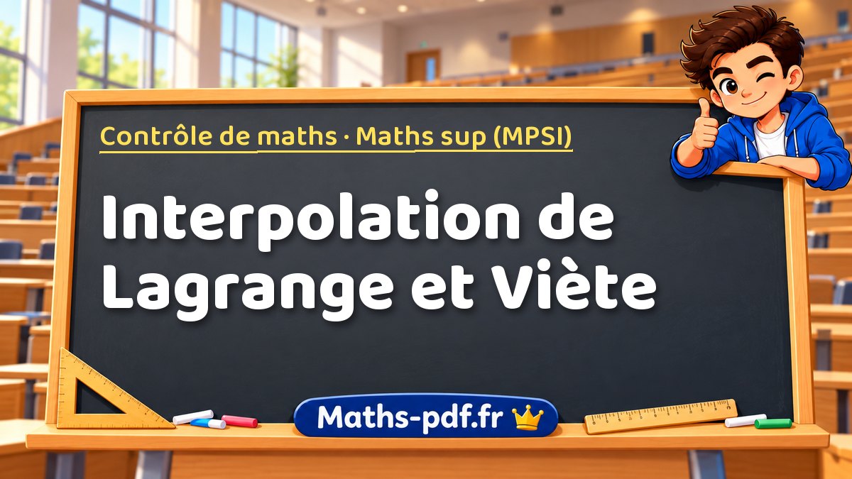 Interpolation de Lagrange et Viète – Contrôle de maths en Maths sup (MPSI) sur Maths-pdf.fr