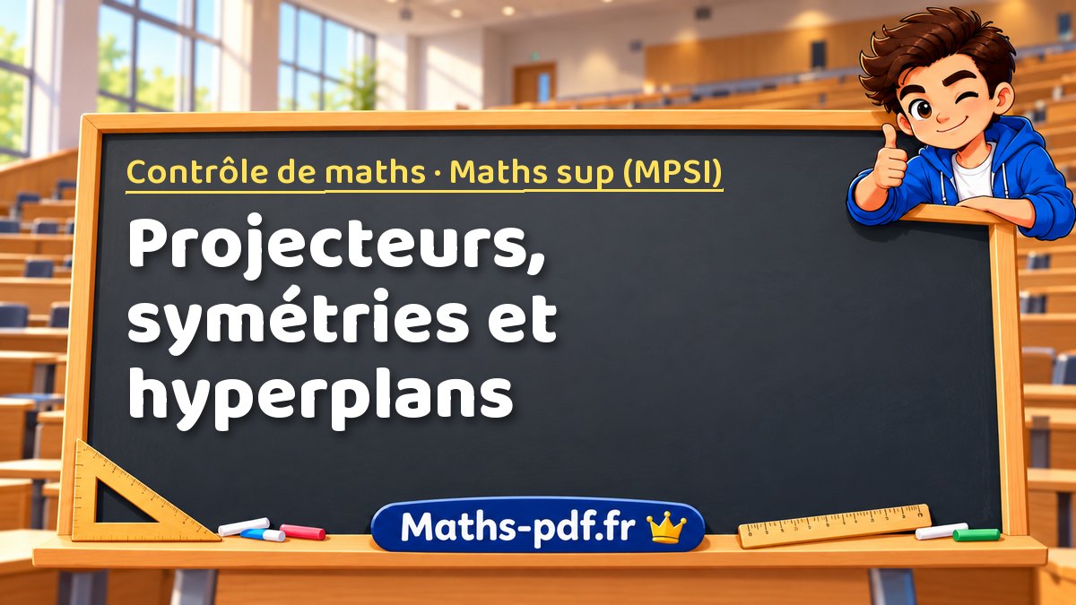 Projecteurs, symétries et hyperplans – Contrôle de maths en Maths sup (MPSI) sur Maths-pdf.fr