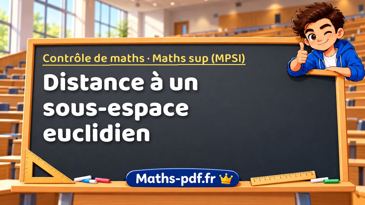 Distance à un sous-espace euclidien – Contrôle de maths en Maths sup (MPSI) sur Maths-pdf.fr
