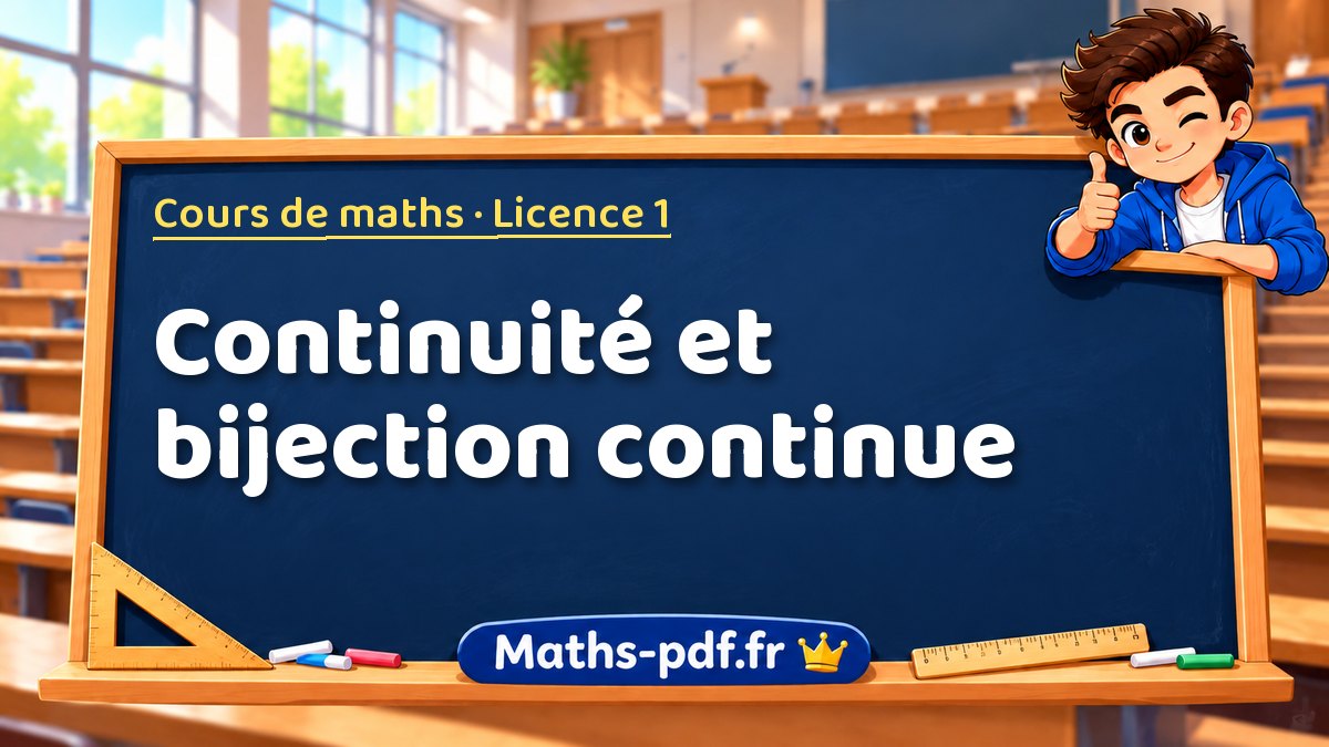 Continuité et bijection continue – Cours de maths en Licence 1 sur Maths-pdf.fr