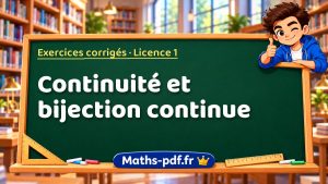 Continuité et bijection continue en L1 de maths